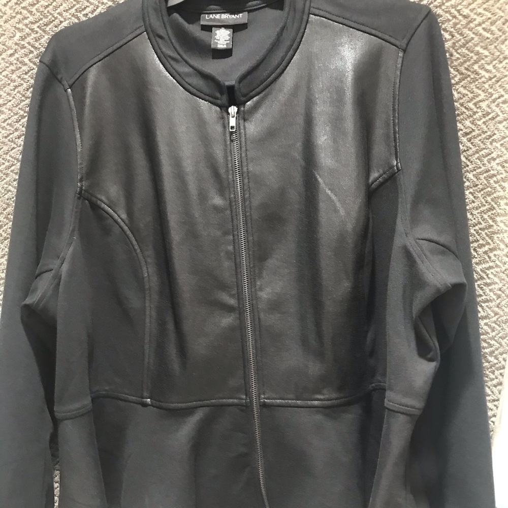 Black pleather front jacket